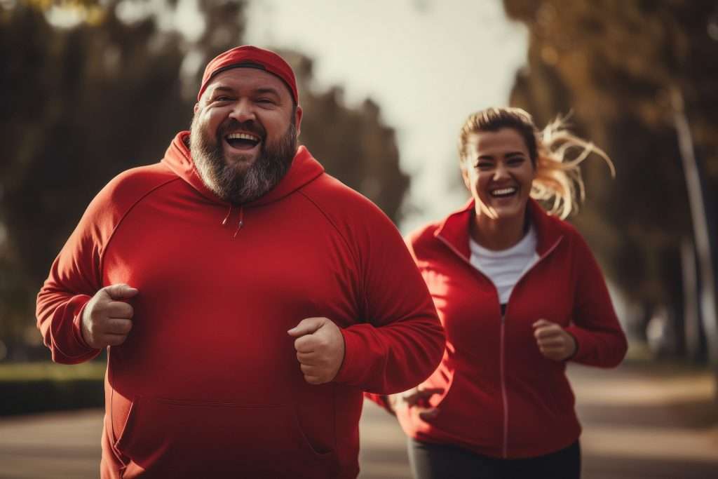 Man and woman jogging